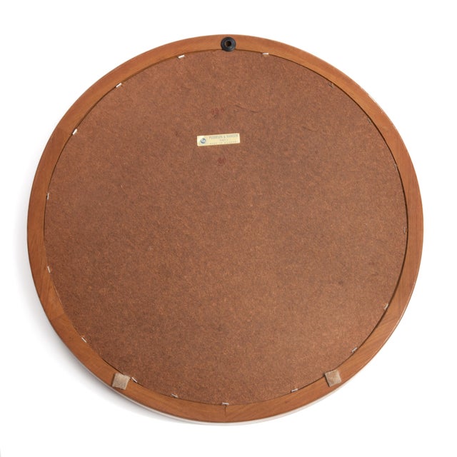 Brown Large Pedersen & Hansen Viby J. Round Danish Solid Teak Mirror Finger Joints 23.5" For Sale - Image 8 of 9