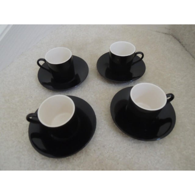 Mid 20th Century Demitasse Cups + Saucers Expresso Set - 4 Dainty Tea Cups + Matching Plates New For Sale - Image 10 of 10