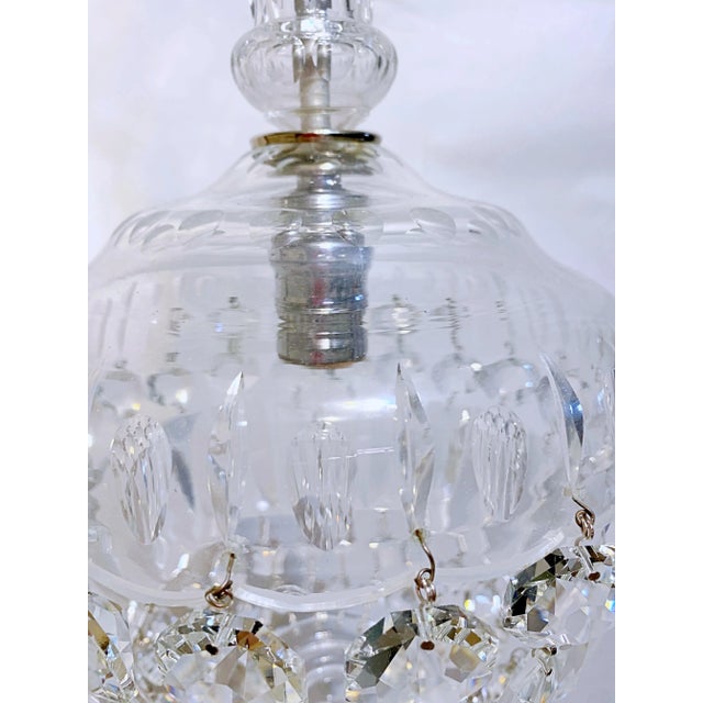 1950s 1950s Italian Hand Cut Glass Dish Basket Chandelier For Sale - Image 5 of 7