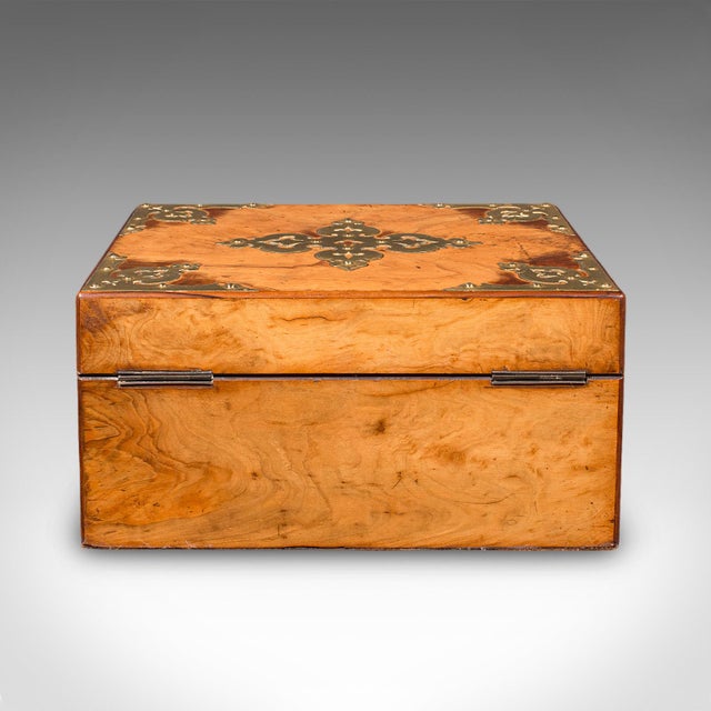 Late 19th Century Antique Gothic Revival Sewing Case, Scottish, Walnut, Brass, Workbox, Victorian For Sale - Image 5 of 12