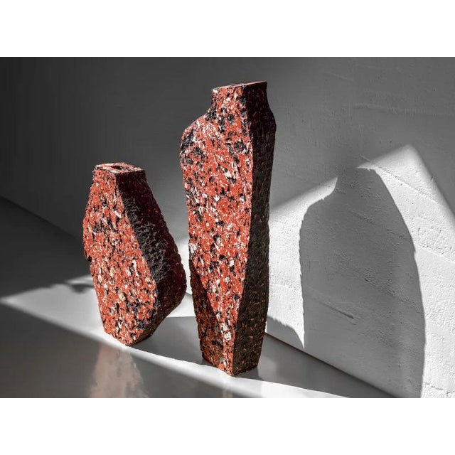 Stone Concrete Sculptural Vases by Donatas Zukauskas, Set of 2 For Sale - Image 7 of 10