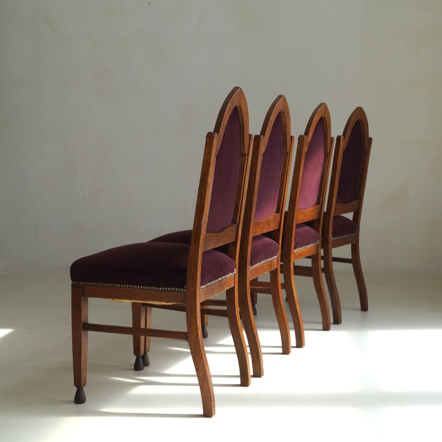 Black Dutch Art Deco Amsterdam School Dining Chairs, 1920s, Set of 4 For Sale - Image 8 of 18