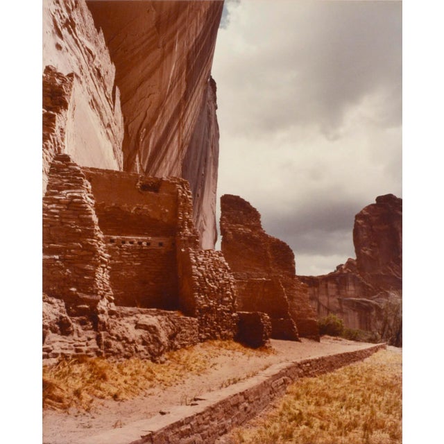 Desert landscape photograph of Canyon de Chelly and Anasazi Indian villages built between 350 and 1300 A.D. After 1100 the...