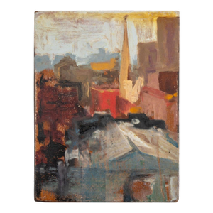 Robert O'Meara Miniature Cityscape Oil on Board