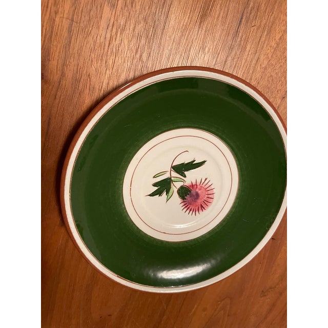 Stangl 1960s Stangl Ceramic Plate Thistle Pattern Salad Plate Dessert Plate For Sale - Image 4 of 5