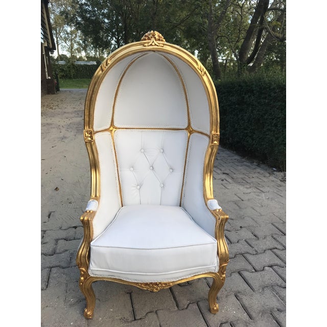 French White Tufted Throne Children Size Balloon Chair Chairish