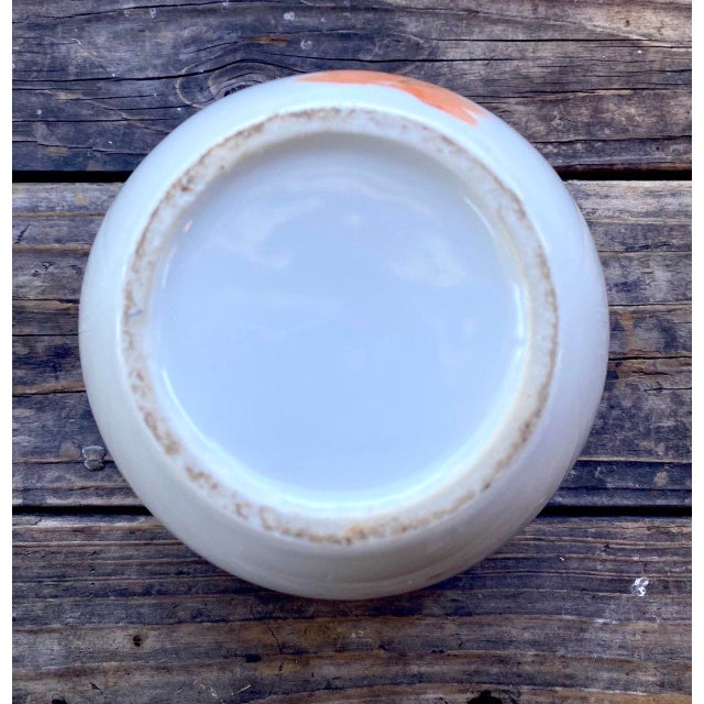 Vintage Japanese Hand-Painted Porcelain Floral Vase in Rust and Blush Tones For Sale - Image 11 of 11
