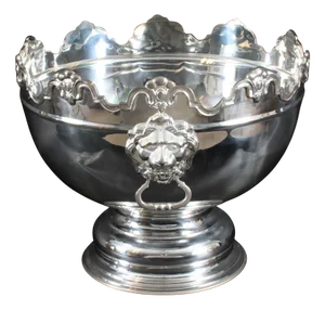 Large Vintage Silver Plate Monteith Punch Bowl, 1980s