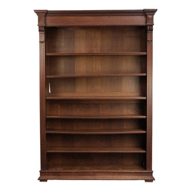 Antique Early 20th century Dutch Oak Bookcase For Sale