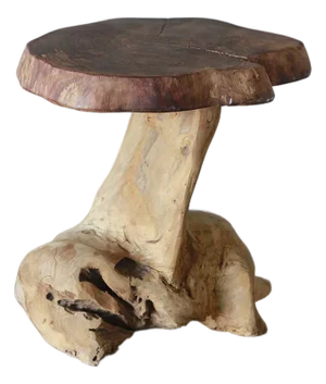 Late 20th Century Natural Tree Stump Side Table Made From Solid Cedar Roots.