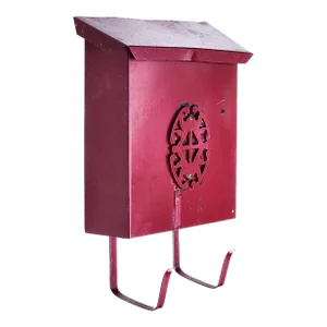 Early 20th Century Antique Metal Mailbox With Newspaper Magazine Rack