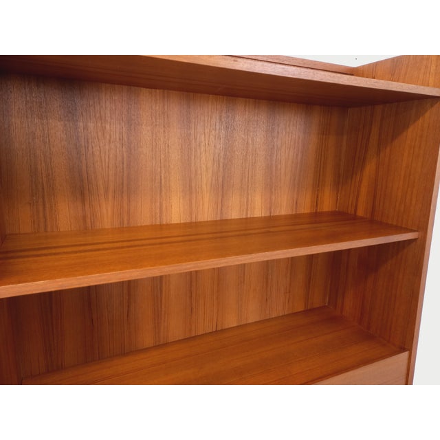 Vintage Teak Bookcase with Chest of Drawers and Secretary, 1960s-1970s For Sale - Image 9 of 18