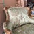 Textile Italian Style Wingback Chair – Military Green Damask Fabric, Gold Accents For Sale - Image 7 of 7