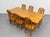 Mid Century Modern Scandinavian solid pine dining table, c. 1970’s. A rectangular top rests on chunky square legs, with...