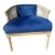 Hollywood Regency Italian Cobalt Blue Velvet Cane Back Chair Vintage For Sale