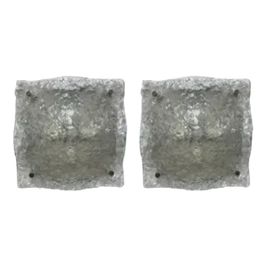 Large Pair of 1970s Murano Glass Sconces by Mazzega