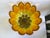 Vintage Hollywood Regency Amber Glass Floral Centerpiece Bowl With Crystal Prisms & Marble Base For Sale - Image 10 of 12