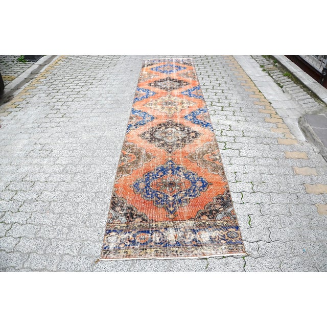 1960s Hallway Vintage Decorative Oushak Long Runner Rug For Sale - Image 11 of 11