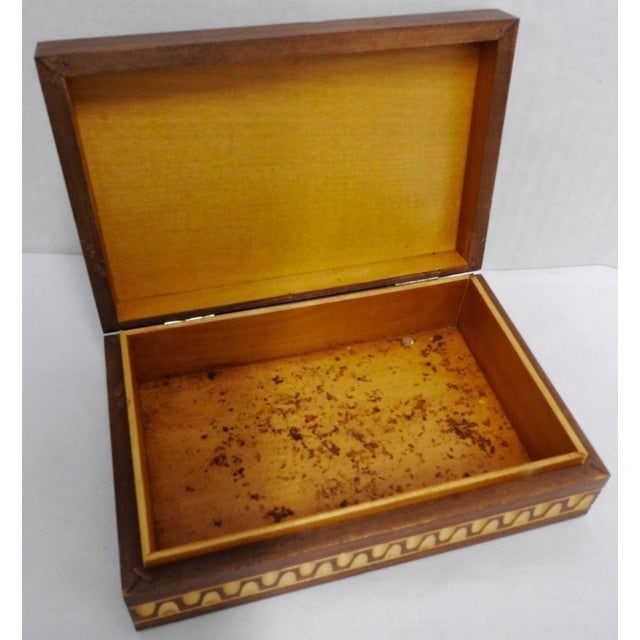 1970s Vintage Hand-Carved Wood Box For Sale - Image 5 of 7