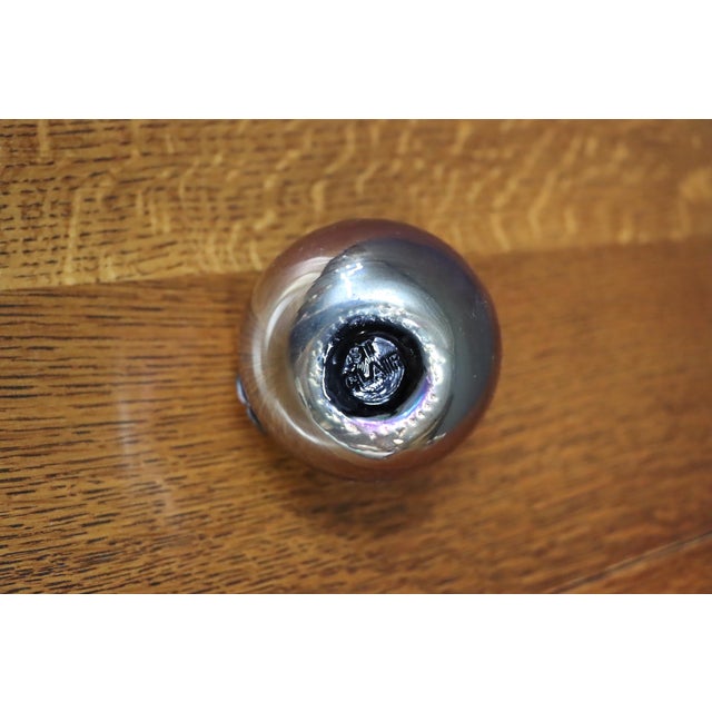 Late 20th Century Sea Glasbruk Swedish Iridescent Art Glass Apple Paperweight For Sale - Image 5 of 8