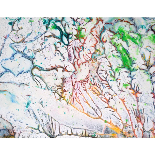 Abstract Expressionism Rainbow Crackle - Abstract Expressionist Composition in Acrylic on Canvas by Charles David Francis For Sale - Image 3 of 11