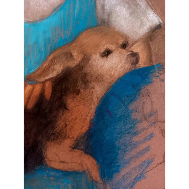 Marcia B. Bouton " Girl w/ dog Chairished ~ original pastel '72 [1919-2014] > Bouton pastels are gentle and surrealist in...