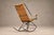 Brazilian Modern Rocking Chair in Metal, Wicker & Green Mohair by Carlo Hauner, 1950s For Sale - Image 15 of 18
