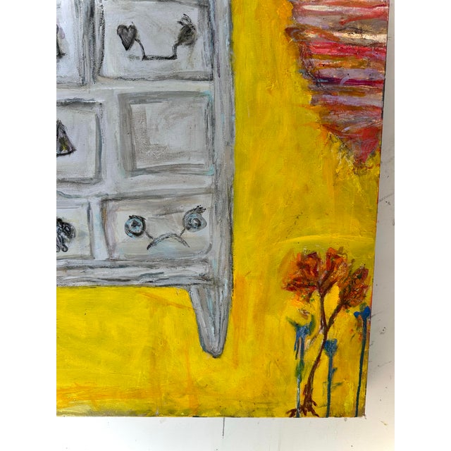 "Yellow as a Weapon", Modern Abstract Painting by Roderick Coles For Sale - Image 11 of 13