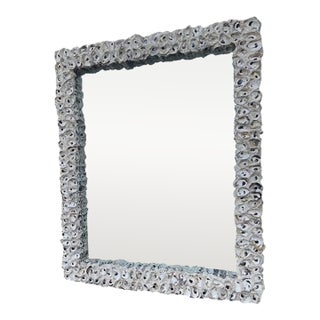 1980s Philippine Oyster Shell Mirror – Handcrafted Coastal Style For Sale