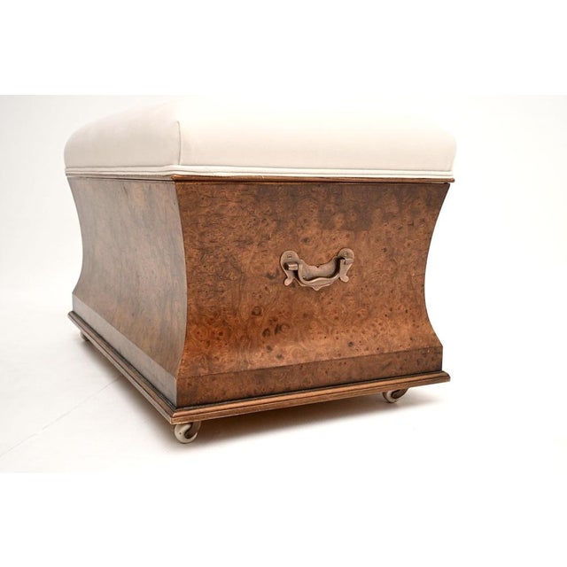 Vintage Burr Walnut Ottoman, 1930 For Sale - Image 9 of 10