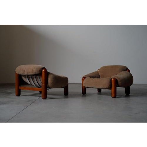 Wood Lounge Chairs from Gruppo Dam, Italy, 1970s, Set of 2 For Sale - Image 7 of 12