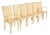 Mario Bellini Style Italian Modern Cream Leather Wrapped High Back Dining Chairs, Set of Six For Sale