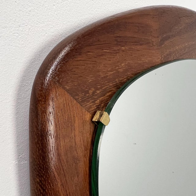 1960s Organically Shaped Teak Mirror, Germany, 1960s For Sale - Image 5 of 7