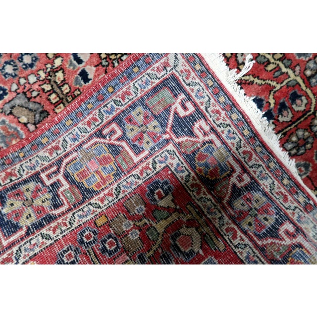 Vintage Persian Hamadan Handmade Rug 3.3' X 4.11' 1950s For Sale - Image 4 of 12