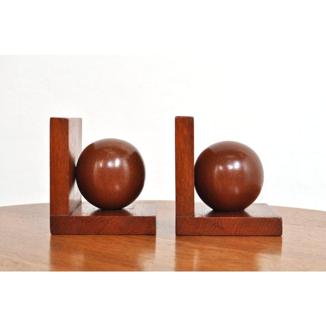 Wood Art Deco Oak Bookends, 1930s, Set of 2 For Sale - Image 7 of 9