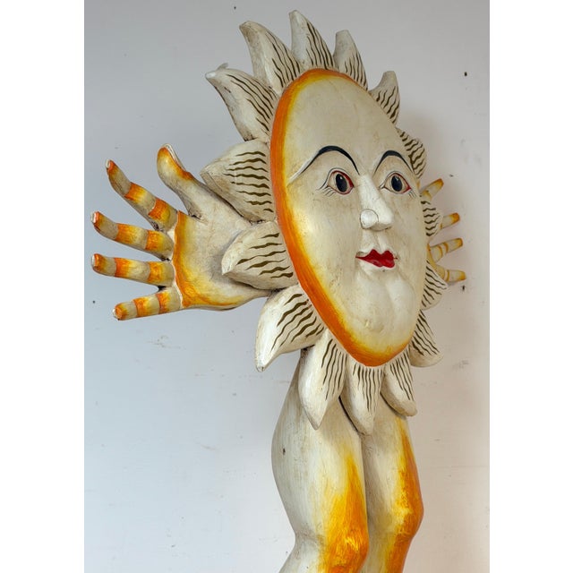 Sergio Bustamante Monumental Carved Sun Sculpture, Mexico, Circa 1980s For Sale - Image 12 of 16