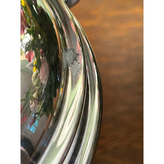 1970’s Sheridan Silver Plate Ice Bucket With Milk Glass Liner For Sale - Image 10 of 11