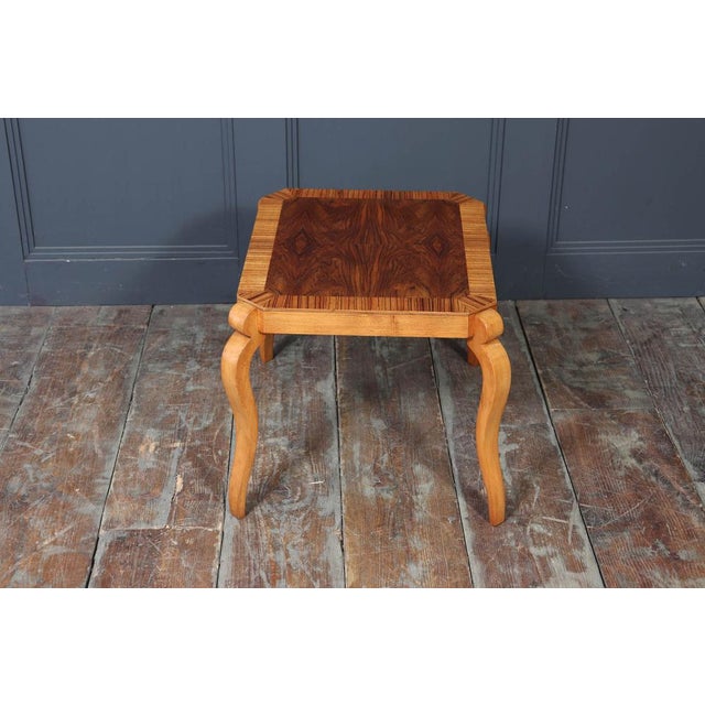 Art Deco Italian Walnut & Zebrano Side Table, 1930s For Sale - Image 6 of 12