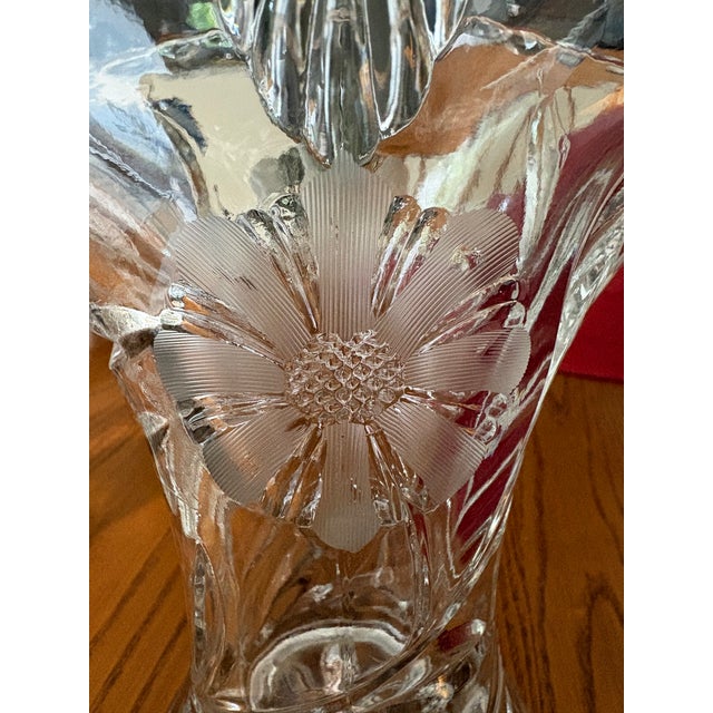 Two vintage etched floral baskets made by Duncan & Miller Glass Company in Washington, PA. The tall one is 11.5 inches and...