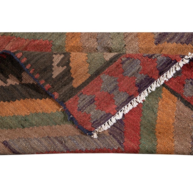 Traditional Mid-20th Century Vintage Kilim Runner Rug 4' 5" X 9' 4'' For Sale - Image 3 of 13