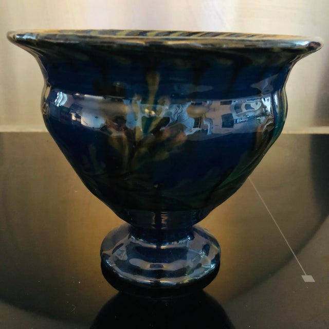Black Black & Blue Glazed Vase from Kähler, 1920s For Sale - Image 8 of 8