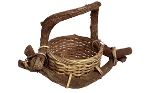 Antique Folk Art Vine Basket Collectors Art Piece
