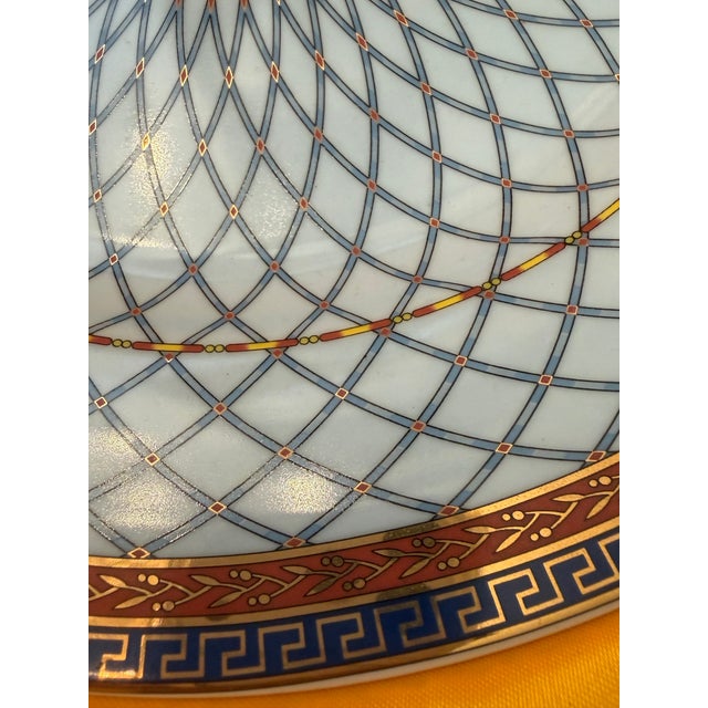 Rosenthal for Versace Greek Key Porcelain Serving Plate With Matching Porcelain Handgrip Server 2 Pieces For Sale In Miami - Image 6 of 12
