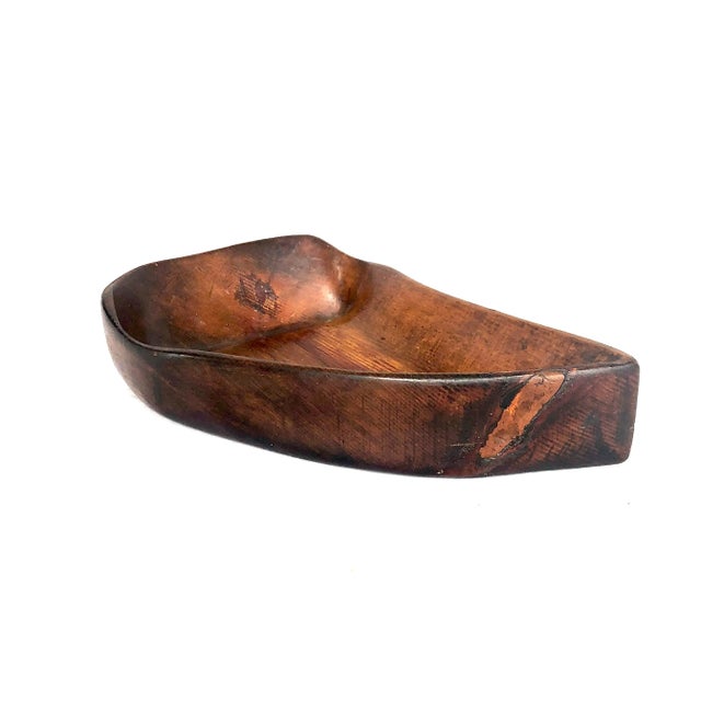1950s Organic Modern Hand Carved Wooden Bowl For Sale - Image 11 of 11