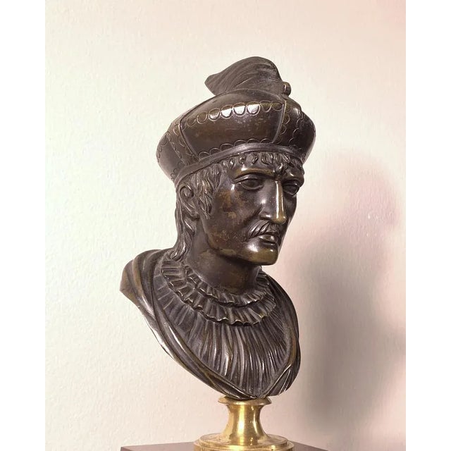 Brown 19th Century Bronze Busts on Mahogany Bases, Set of 2 For Sale - Image 8 of 9