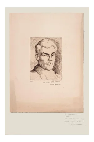 Halman Hagelstam, Portrait of Pierre Guastalla, Etching, 1926