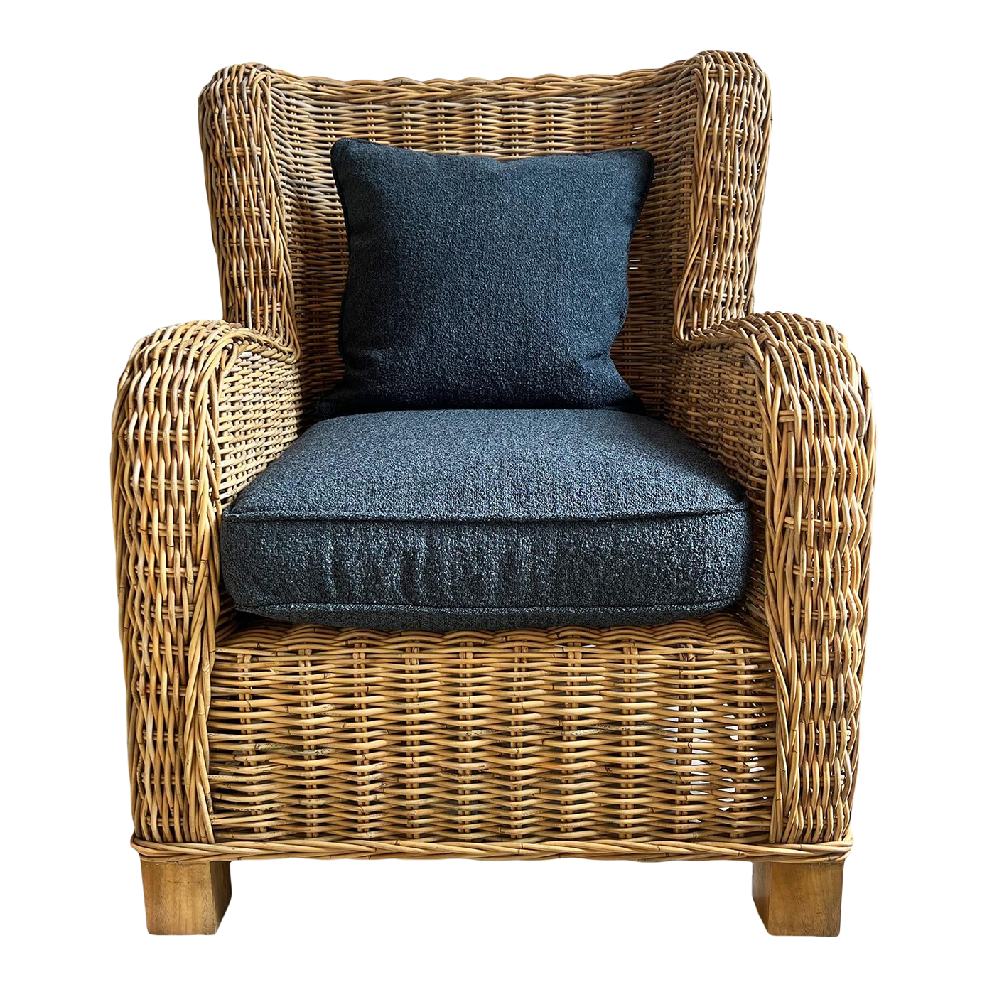 椅子 vintage rattan easy chair Rattan Big Bahama Easy Chair | Chairish