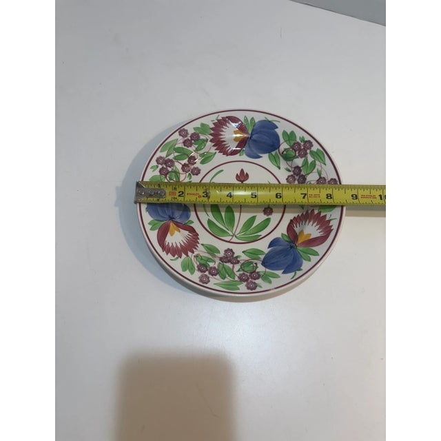 English Antique Villeroy & Boch Hand Painted Floral Plates - 8 1/2" - Set of 8 For Sale - Image 3 of 6