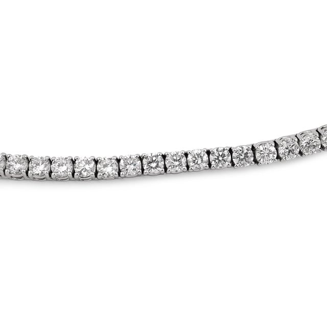 12.50 Carat Total Weight Diamond 14k White Gold Tennis Bracelet For Sale - Image 4 of 6