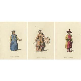 William Alexander, Traditional Mongolian Attire, 1814, Engravings on Paper, Set of 3 For Sale